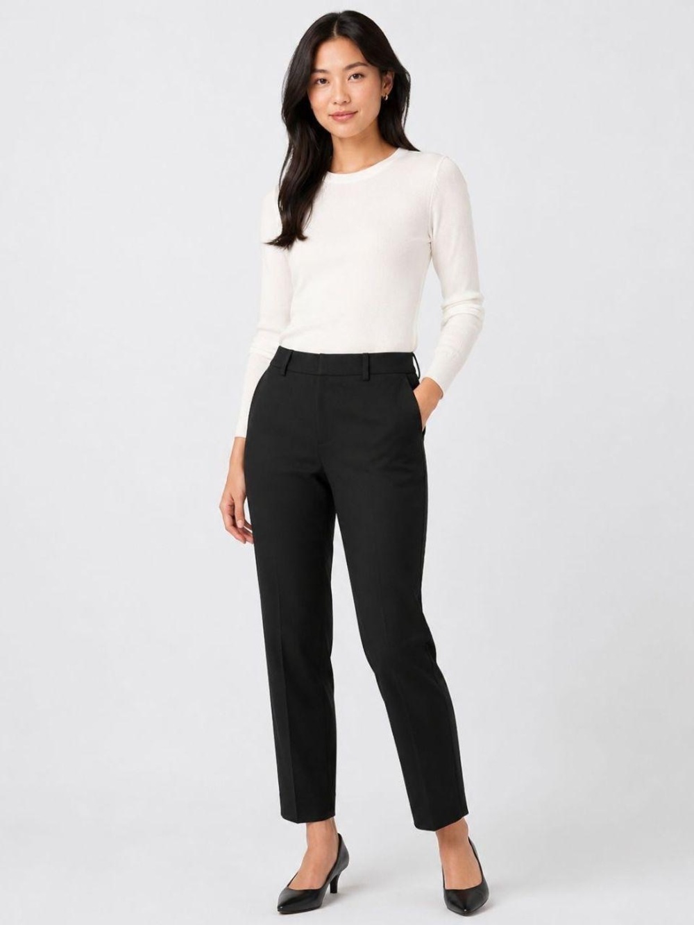 Uniqlo Women’s Black Tailored Slim Ankle Pants Size S Stretch Work Trousers
